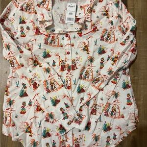 Cruel Girl Southwest Patterned Button-Up Shirt